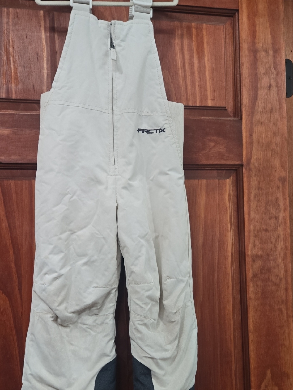 Arctix Off-White Kids Insulated Snow Bibs with Dark Gray Panels